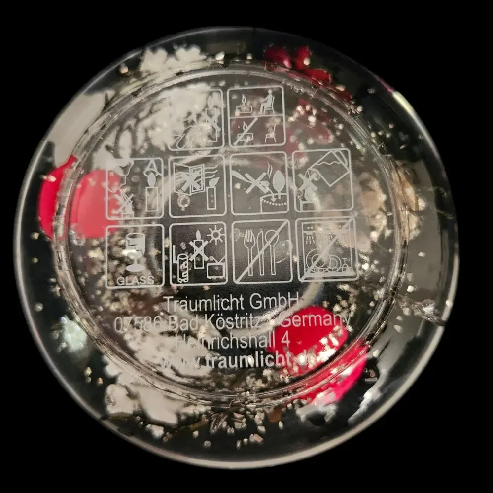 Gilde Dreamlight Christmas Votive Candle Holder Pinecones Berries Snowflakes